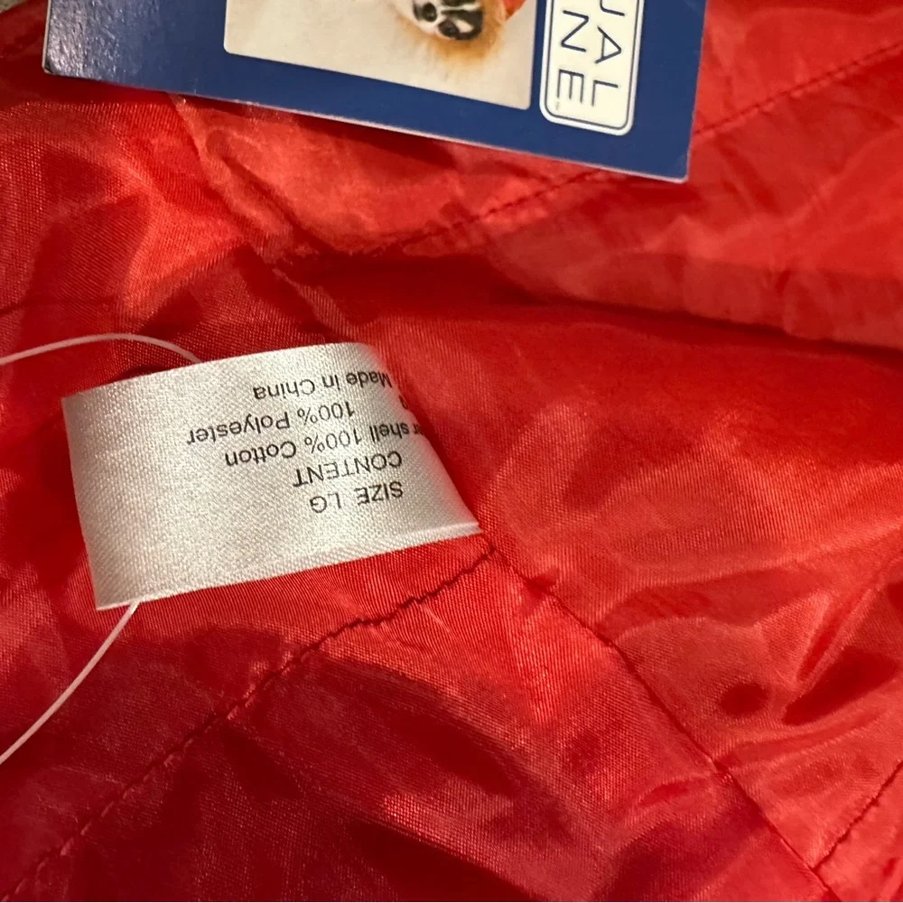 Casual Canine Bright Red pet Hooded Puffer with Faux Fur Trim